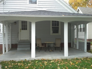View of back porch from yard (facing west)